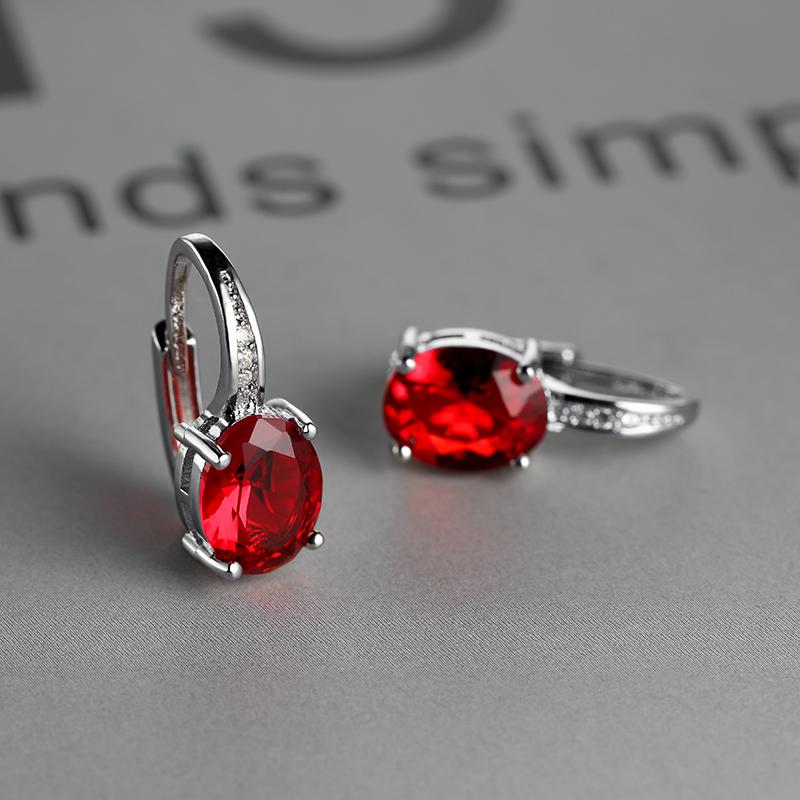 Модные серьги-крючки овальной огранки цвета морской волны, белые, синие, фиолетовые, зеленые, красные, с кристаллами, серьги-крючки с камнем, висячие серьги с CZ