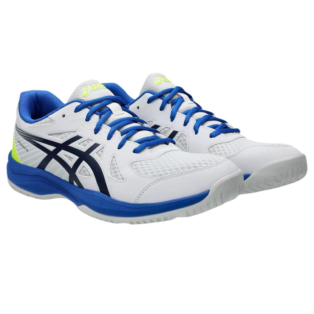 Asics Gel Upcourt 6 Slip Resistant Low Top Badminton Shoes Men's White Blue Sneakers 1071A104-103