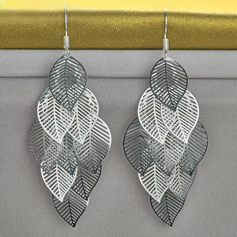 Ювелирные изделия из стерлингового серебра 925 пробы с листьями