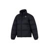 Solid Quilted Logo Embroidery Stand Collar Zipper Jacket Men Outerwear Black 933442-01