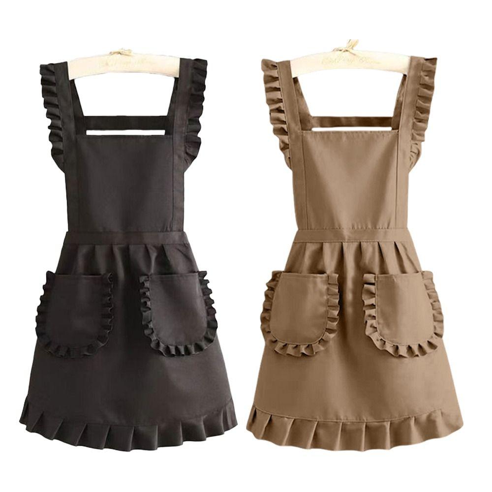 Waterproof Lace Aprons Korean Style Art Painting Apron Lovely Cooking Aprons for Women Girl