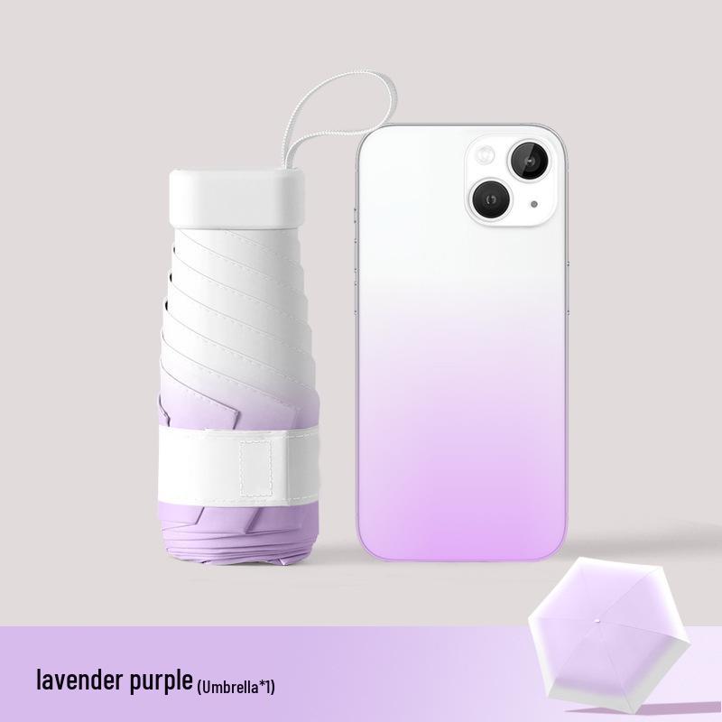 Oil Painting Capsule Umbrella: Five-Fold Mini, Sunny and Rainy Dual-Use, Sunscreen Sunshade with Print Logo