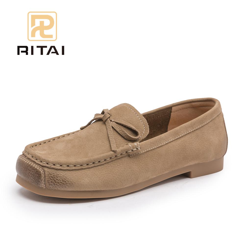 Женские мокасины из натуральной кожи с круглым носком, без застежек, винтажная удобная повседневная обувь