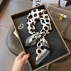 Women's 70cm Square Satin Silk Scarf - Vintage Floral Print Neck Wrap for Work & Fashion - Elegant Professional Accessory