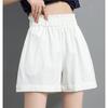 Летние шифоновые корейские женские шорты с высокой талией, женские винтажные короткие шорты в стиле Харадзюка с эластичными широкими штанинами, повседневные эластичные шорты