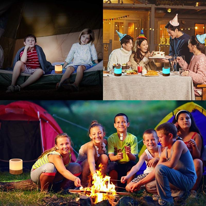 Лампа с сенсорным датчиком, ночник, прикроватная настольная лампа для детей, спальни, регулируемая яркость, теплый белый свет, цвет RGB, настольная ночная лампа