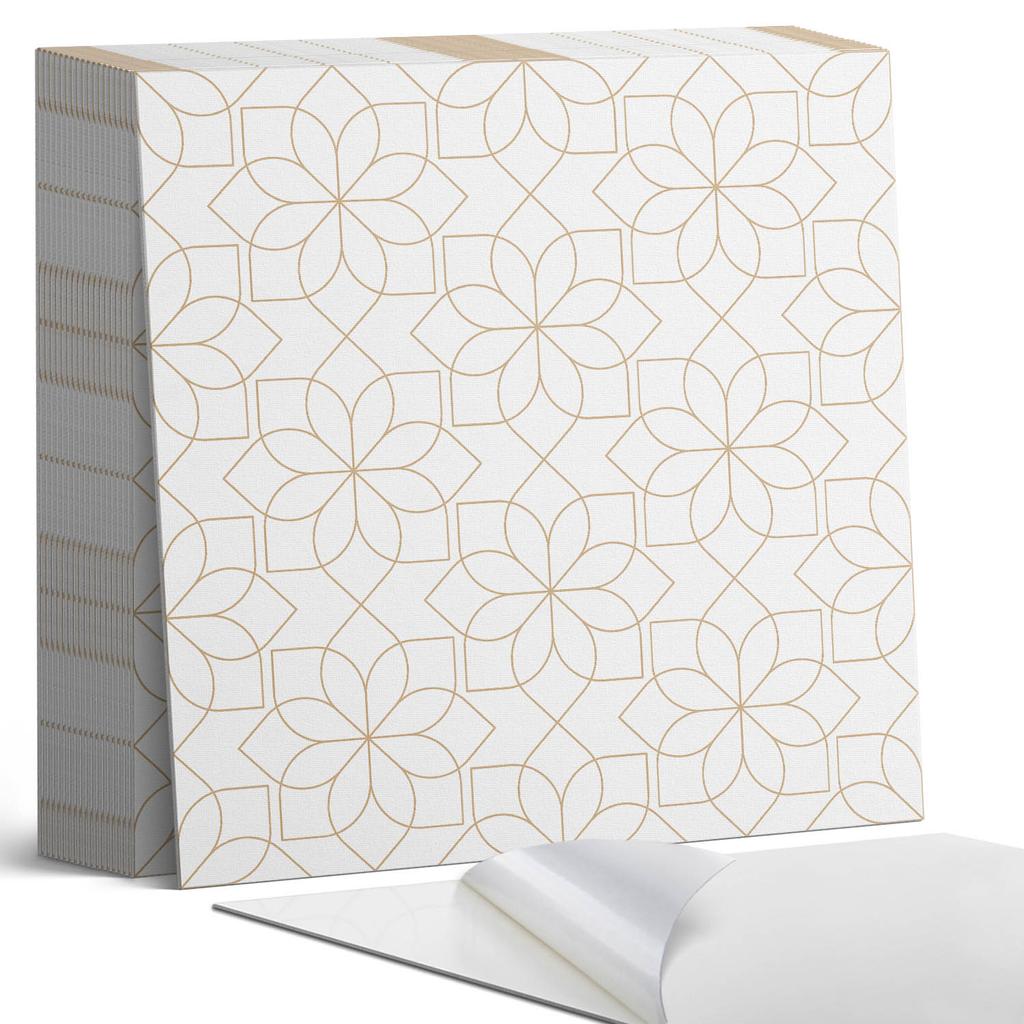 Kafelki Winylowe Z Nadrukiem Gotowe Do Montażu Geometryczny Wzór Kwiatowy 20X20X20 Cm