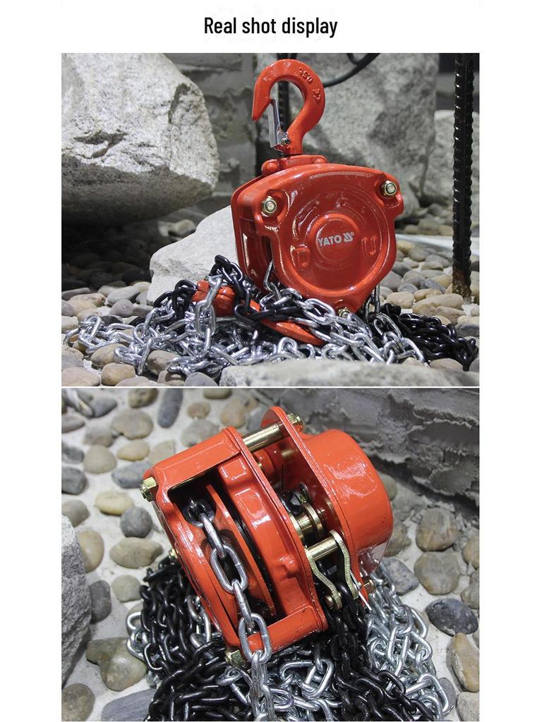 Ручная цепная рычажная таль Yiertuo, грузоподъемность 1,5–9 тонн, высота подъема 3–9 метров
