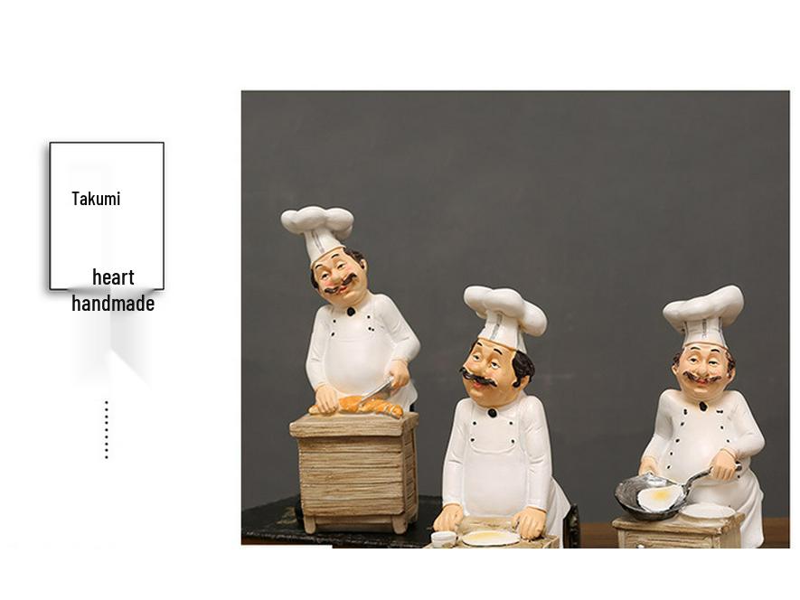 European Chef Figurine - Decorative Ornament for Home, Cafe, Cake Shop, or Living Room