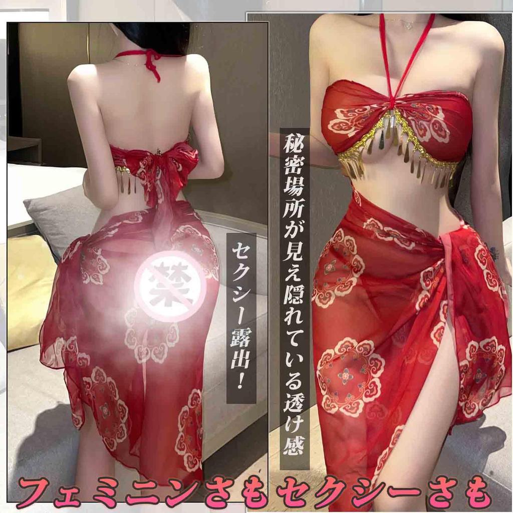 Aollaa Exotic Cosplay Прозрачный Комплект и Сексуальный Экстрим Один Размер Подходит Красный Женский Костюм, 4 предмета (Одежда, Куртка, Юбка, Майка-борцовка) Нижнее белье, Милый,