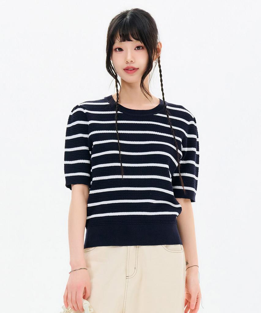 CHASECULT Women'S Striped Short Sleeve Summer Knit-Fbrg5673D04