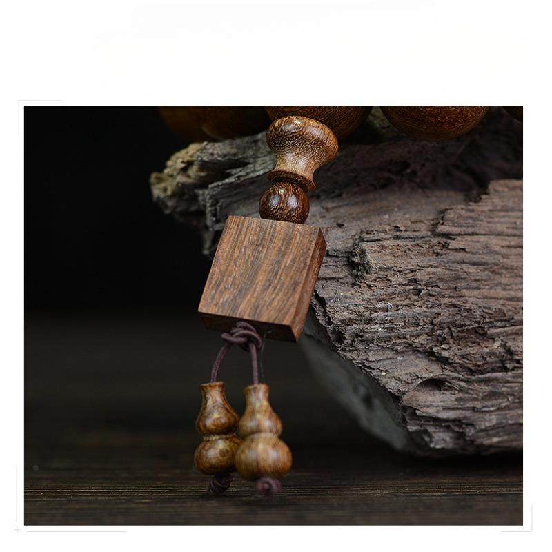 Браслет из золотистого сандала 2.0, браслет из старого материала с деревянными бусинами Будды для мужчин и женщин, парные украшения, сандаловые четки, культурные украшения для игры