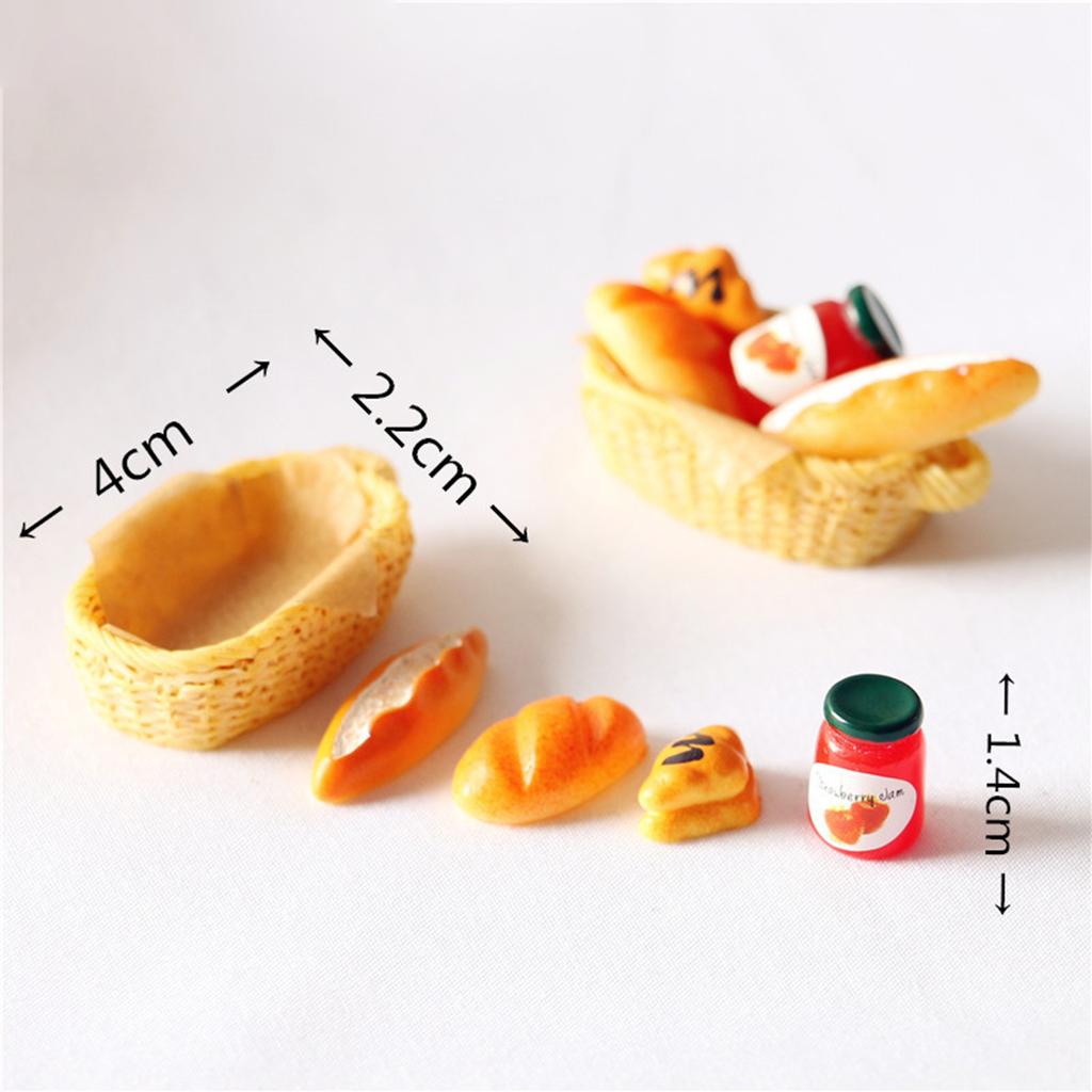 Miniature Jam Set Dollhouse Accessory Bread Food Mini Decoration