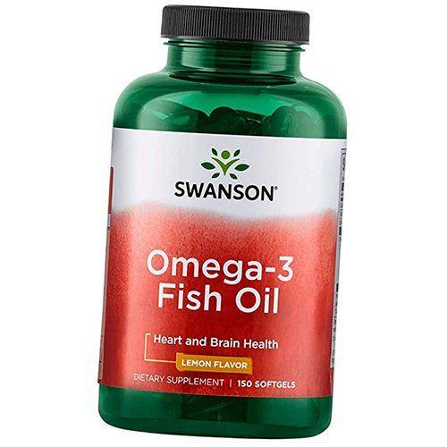 Рыбий жир, Омега 3, Omega-3 Fish Oil, Swanson 150гелкапс Лимон (67280001)