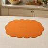 2 Pcs Leather Placemats with Embossment Design No-Slip Heat Resistant Table Mats