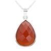 [R1019] - Handmade Silver Necklace 'Mineralia' Silver Red Agate - 18x14 Mm