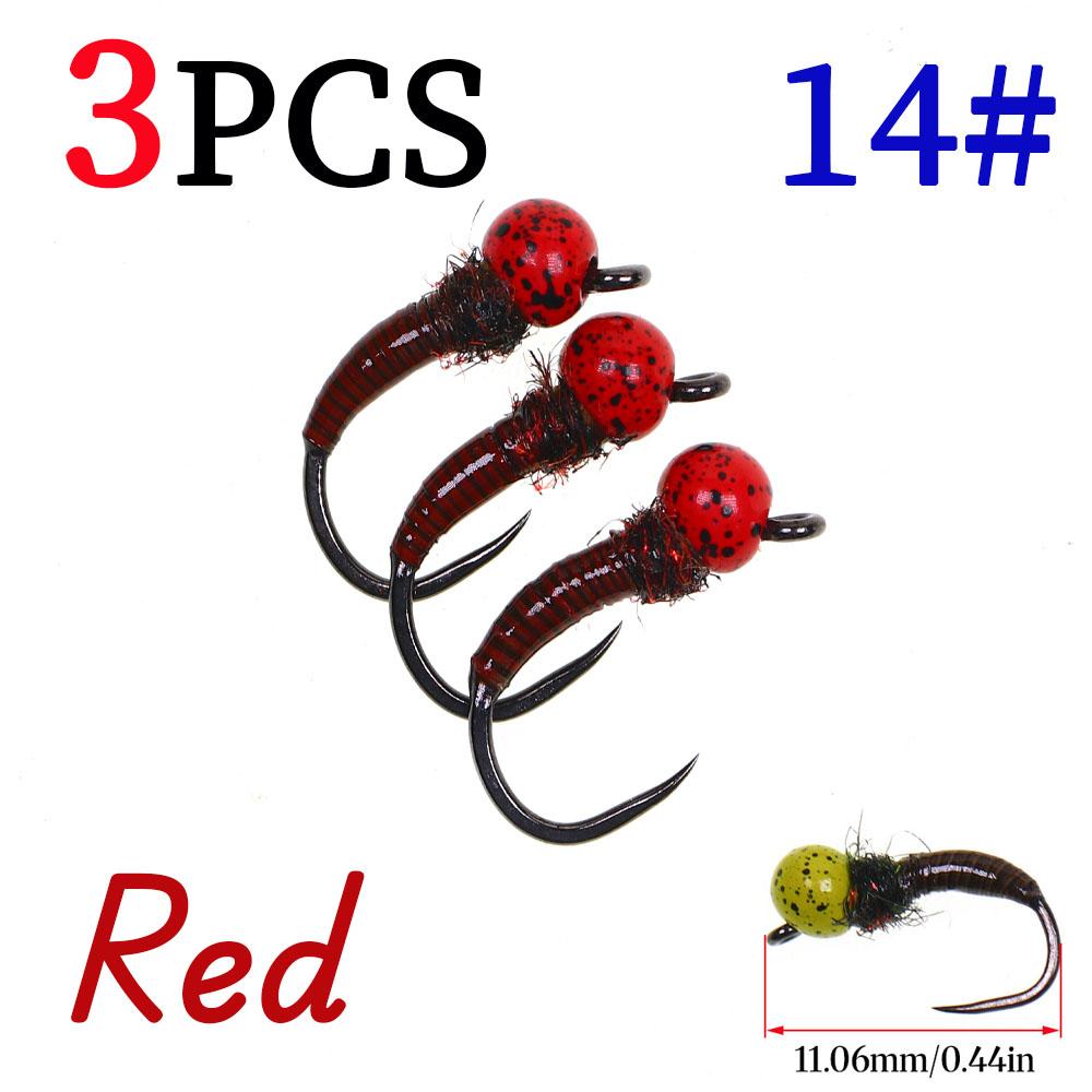 3 шт./4 шт. #12 #14 Быстро тонущие офсетные джиг-головки с вольфрамовой бусинкой без бородки, нимфы пердигон для ловли форели, черные с пятнышками