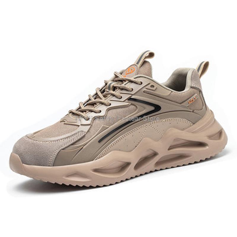 Модные защитные ботинки электрика, мужские рабочие защитные ботинки с пластиковым носком, легкие рабочие кроссовки, противоударные рабочие ботинки для мужчин