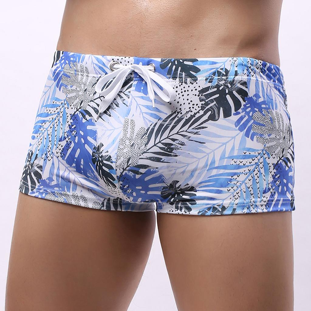 Мужское нижнее белье, плавки со средней талией, мужские шорты-боксеры для плавания с принтом