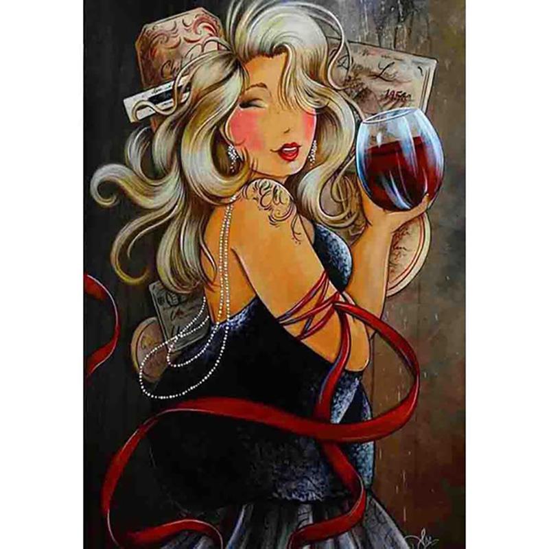 5D алмазная живопись толстая леди полная круглая дрель мультфильм алмазная вышивка толстая женщина картина скандинавская картина Декор для ванной комнаты