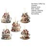 1Pc/5Pcs Easter Coffee Cup House Ornaments Chocolate Mug Bunny House Pendant 2D Acrylic Hot Cocoa Mug Spring Ornament for Holiday Home Decor