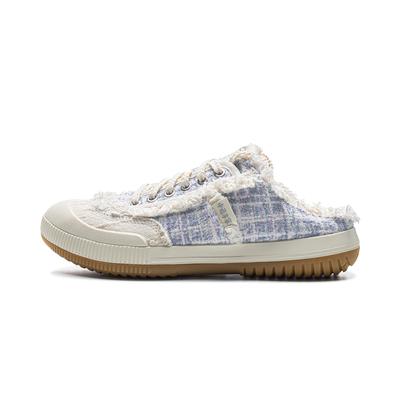 Li Ning Infinity Mule Удобные Универсальные Резиновая Подошва Износостойкие Нескользящие Шлепанцы с Закрытым Носком Женские шлепанцы Ванильно-Белый AZSV018-6