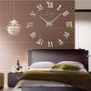 3D Acrylic Digital Wall Clock Roman Numerals Design Mirror Wall Clock Fashion Large Round Wall Clock DIY Self Adhesive Clocks