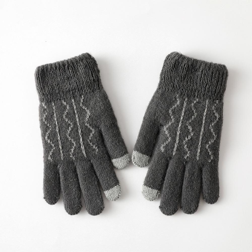 Warm Winter Knitted Gloves Windproof Cycling Gloves Fashion Touch Screen Gloves for Men Women