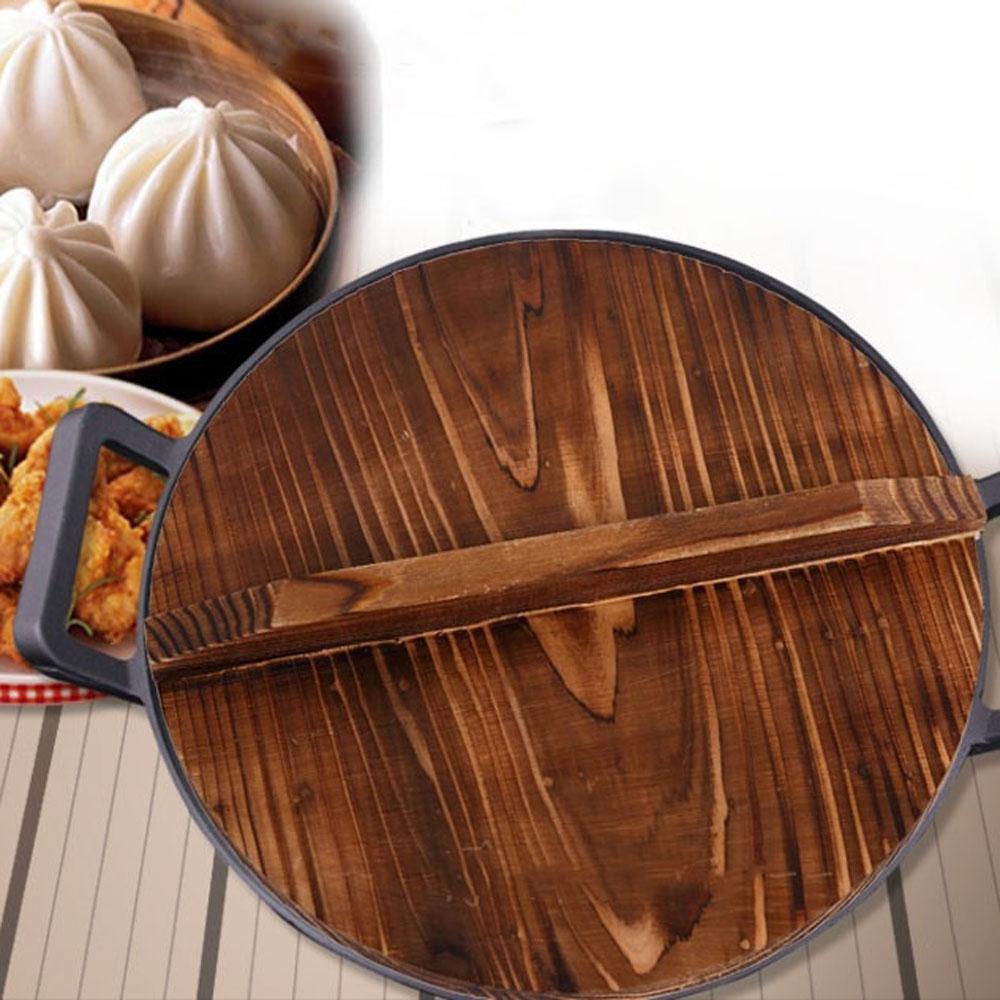 Accessories Anti-scalding Anti-overflow Pan Lid Iron Pot Cover Cookware Part Fir Wood Pot Lid