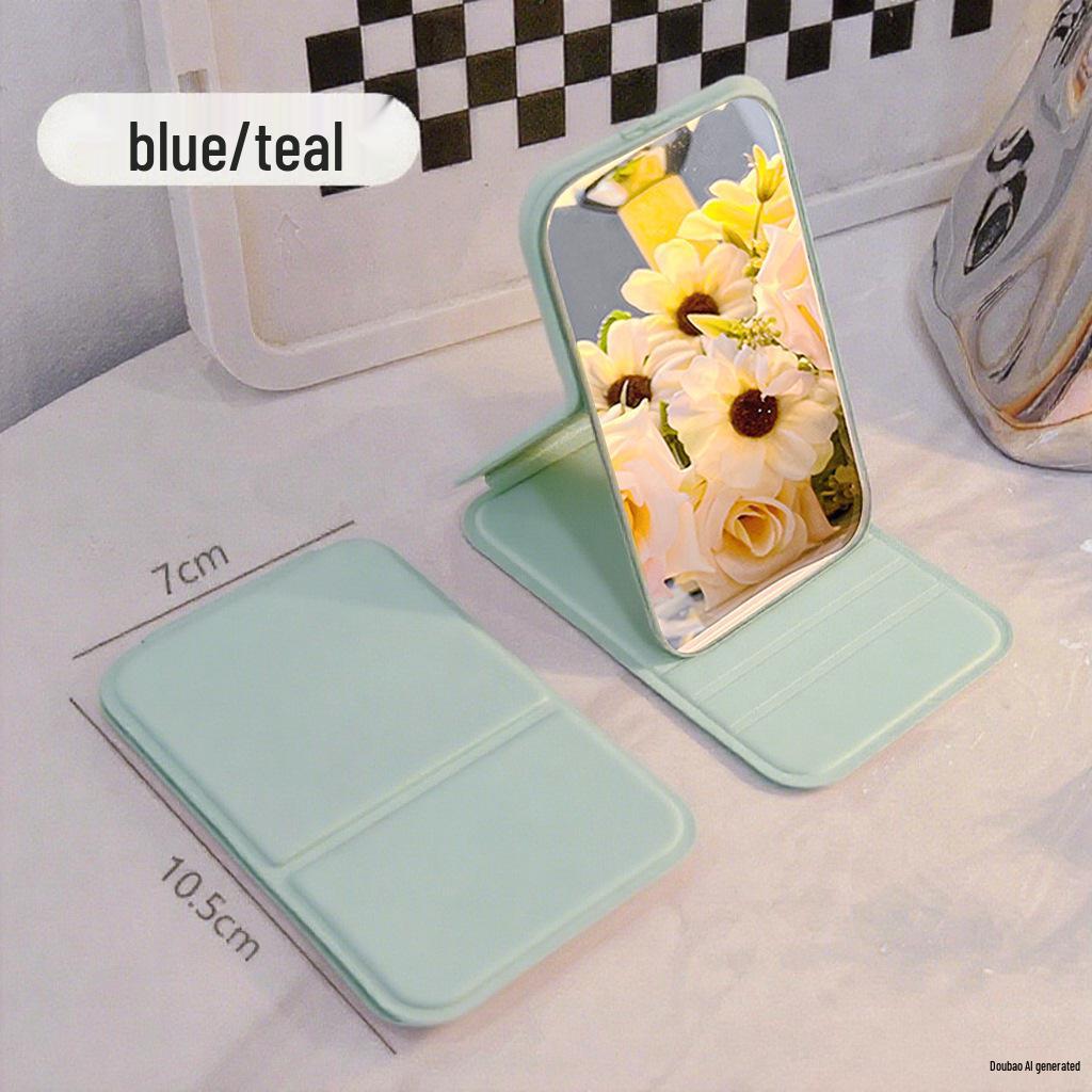 "Компактное двустороннее складное карманное зеркало": Увеличительное и Стандартное для Портативного Макияжа".