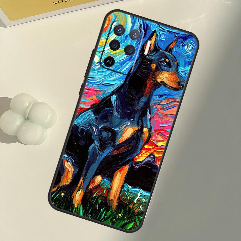 Чехол для собаки такса доберман для OPPO A15 A74 A54 A94 A52 A72 A31 A53 A53S A5 A9 2020 A3S A5S A83 A91 A93