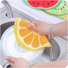 1/4Pc Hangable Fruit Pattern Dish Cloth Kitchen Wipe Hand Towel Microfiber Quick-Dry Water Absorbent Cleaning Rag Household Tool
