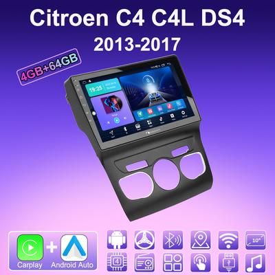 2 DIN Android Carplay автомобильное радио для Citroen C4 C4L DS4 2013-2017 мультимедийный проигрыватель головное устройство стерео GPS навигация BT WIFI 4+64 ГБ