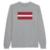 Футболка с длинным рукавом - PIXELFORMA - Флаг Латвии - 100% хлопок - Серый - Оптимальный комфорт