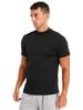 Mens Mock Neck Short Sleeve T Shirt Casual Solid Color Slim Fit Tee Top Undershirt Basic Wear