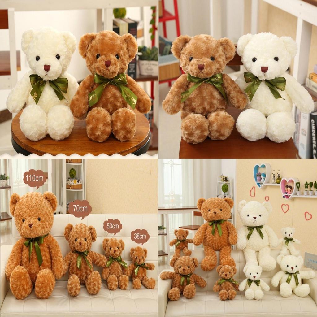Soft And Cuddly Plush Teddy Bear Doll With Ribbon Ideal For Birthday Gifts For Girls