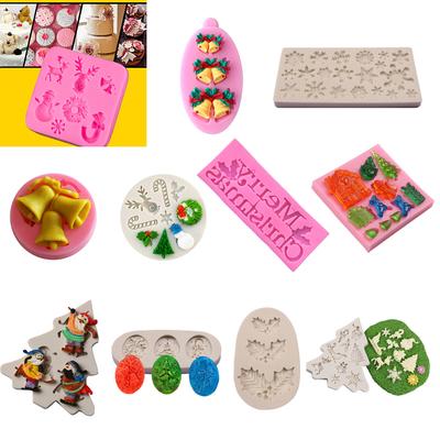 Силиконовая Рождественская елка, Санта-Клаус, Лось, сани, палка, формы для шоколадного торта