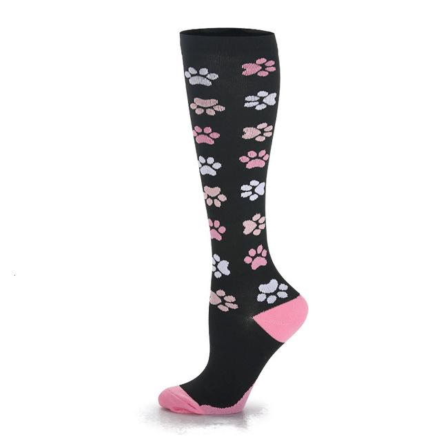 HYSAIXIA Compression Socks Funny Pattern Animals Sheep Monkey Music Cat Men Women Pressure Stockings Knee High Run Sport Socks