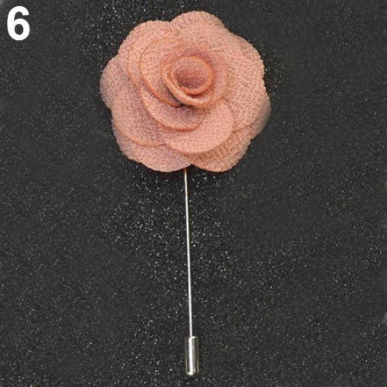 Бутоньерка унисекс с цветком камелии ручной работы, брошь на булавке, костюм, декор, подарок