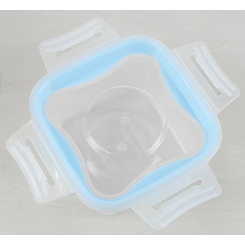 PEARL METAL Easy-to-Wash Storage Containers, Square, Small, Set of 4, Microwave-Safe, New Keep Lock, Made In Japan, HB-1426