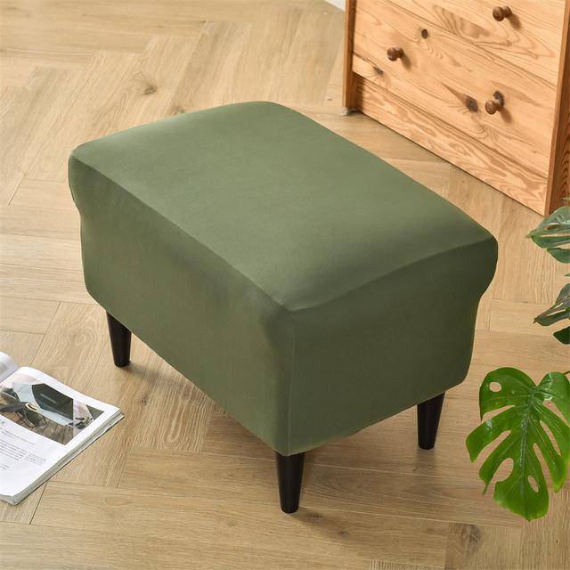 Чехол для табурета для ног, однотонный, подходит для прямоугольной подставки для ног, съемные моющиеся чехлы для диванов, чехол для табурета для хранения, защитный чехол для мебели