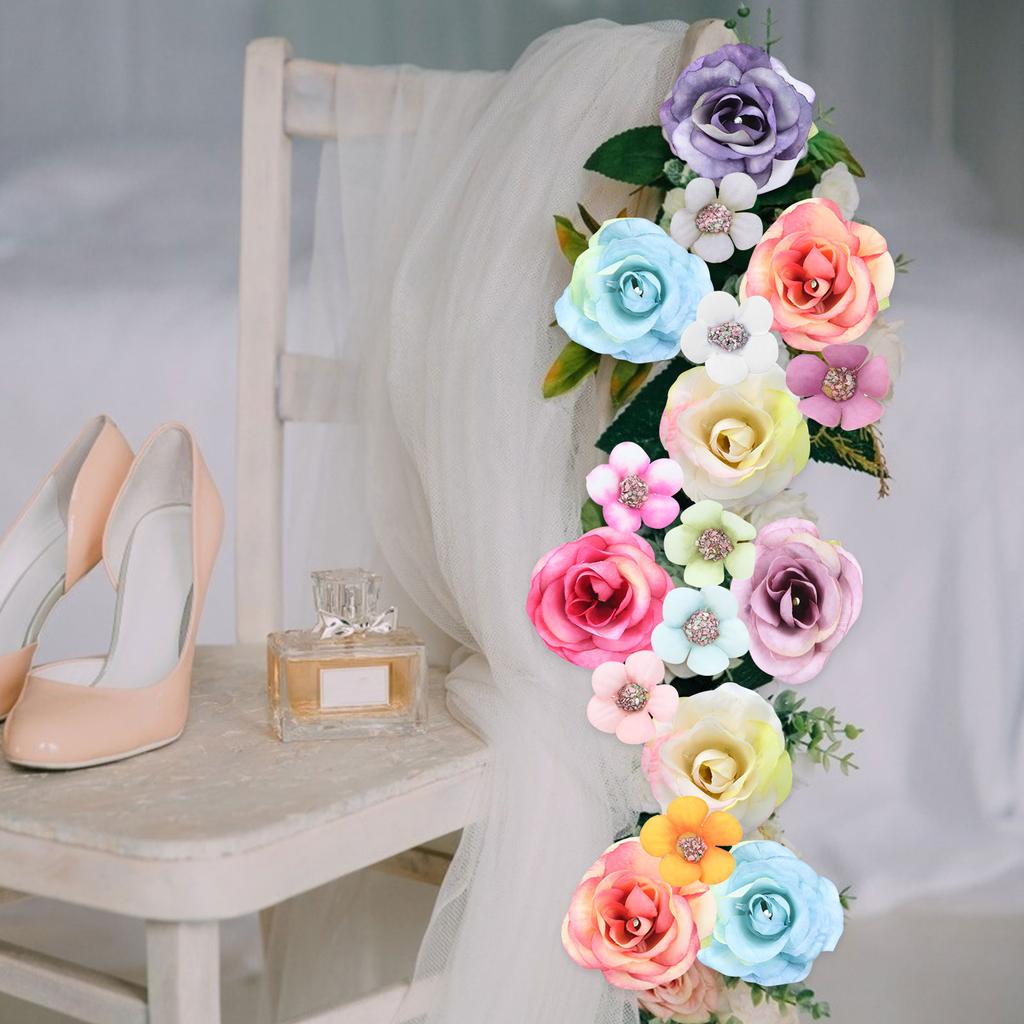 220 Pieces Mini Flower Heads,Artificial Rose Flowers With Stems