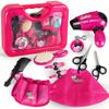 Pretend Play Girls Beauty Salon Toy Set With Hair Dryer,Barber Apron And Styling Accessories - Perfect For Imaginative Play Gift