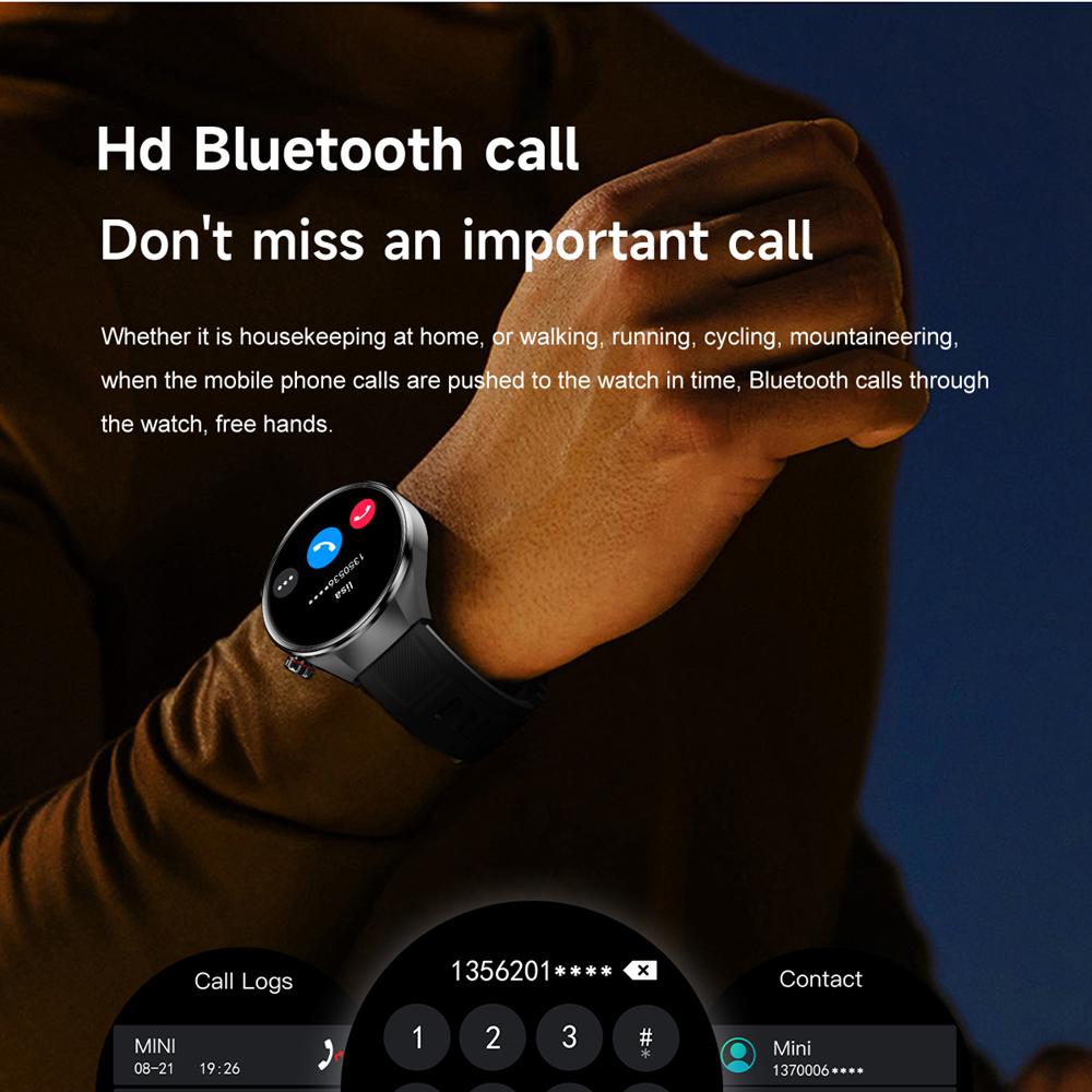 50 мм 1,75-дюймовый HD AMOLED экран Смарт-часы для мужчин Бизнес Bluetooth Звонки Частота сердечных сокращений Кислород в крови GPS Трек Компас Спортивные Смарт-часы
