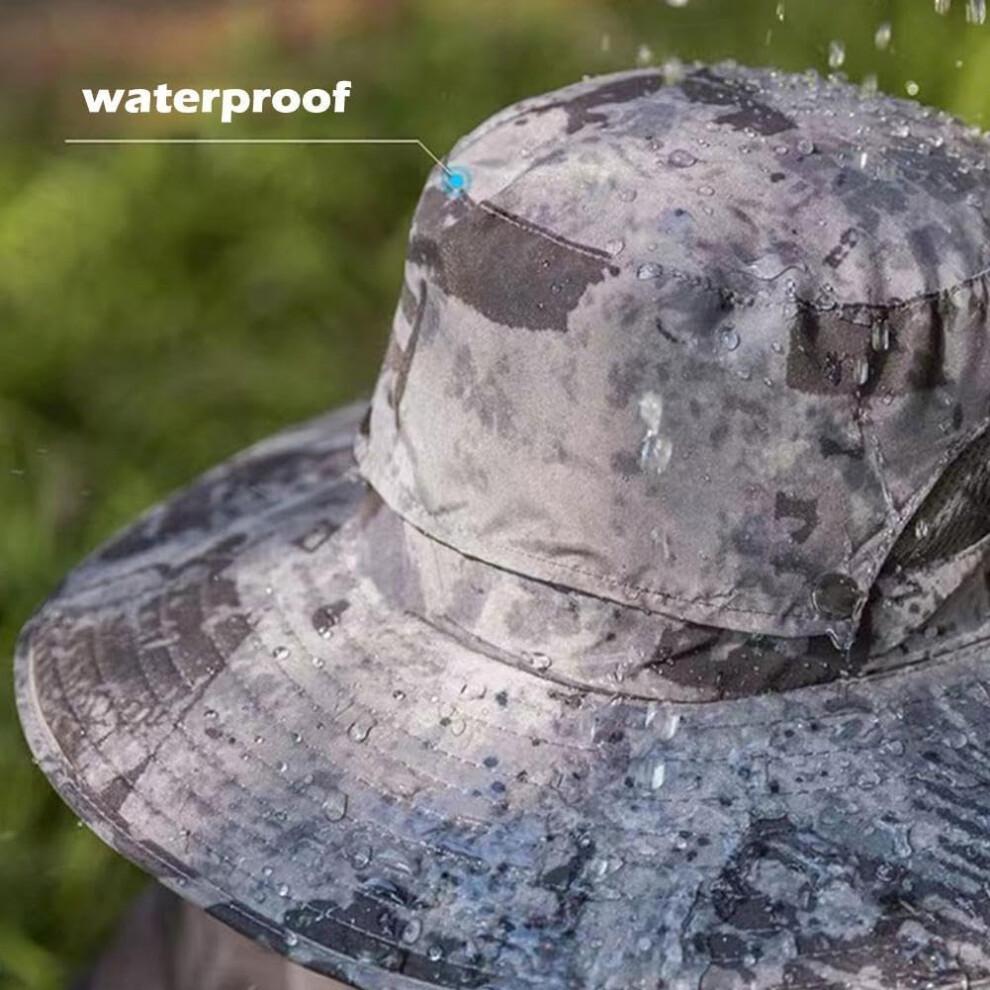 Wide Brim Solar Fan Outdoor Fishing Hat,   SolarUSB Charging Men Sun Hat With 2 Solar Fan UPF 50 Solar Fan Hat