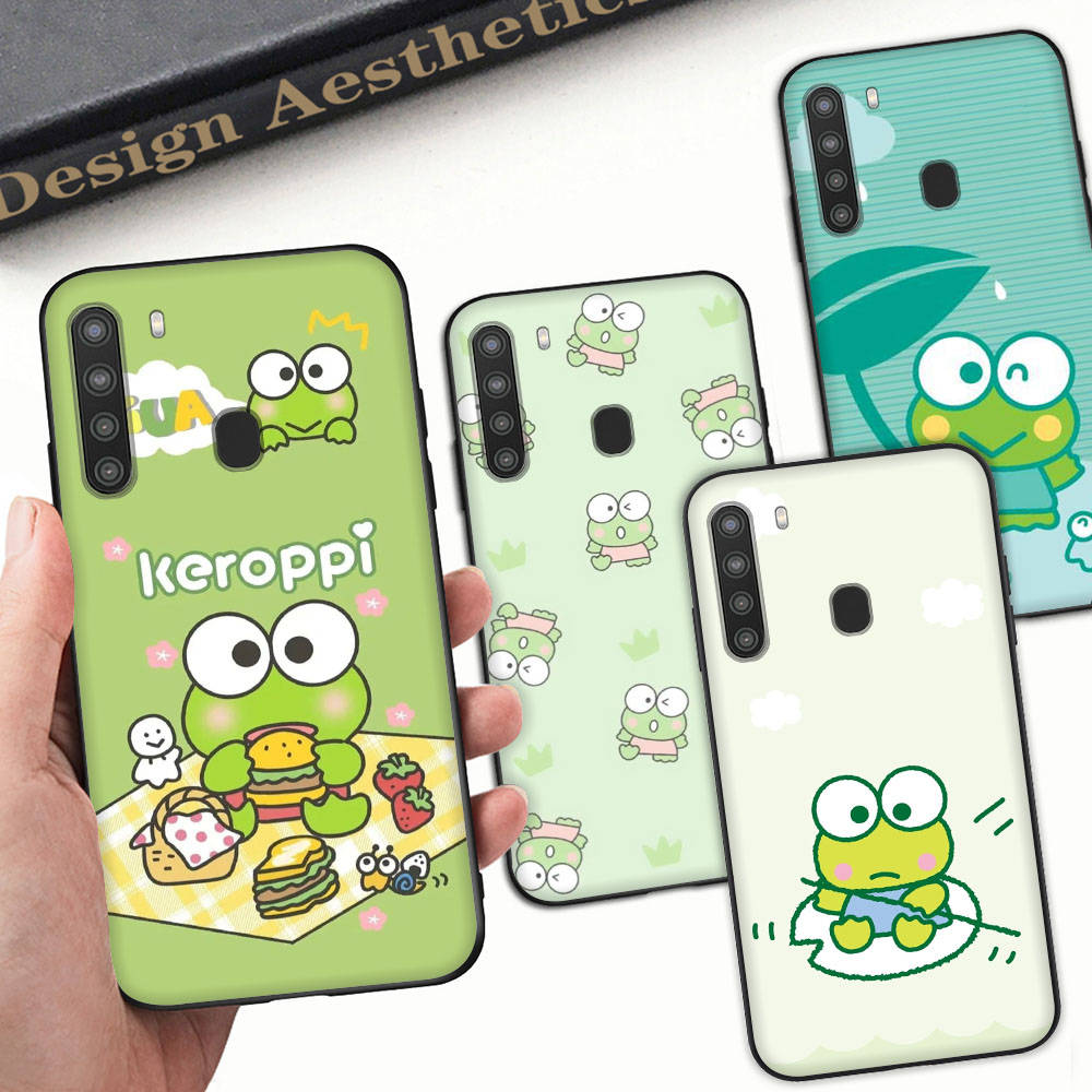 HK17 Keroppi Black Sofe Case for iPhone 16 15 Plus 14 13 Pro 8 SE XR XS Max P30 Nova 5T Y5P Y6 Y7 Y8P Y9 Realme C30 C33 C31 VIVO Y36 V27