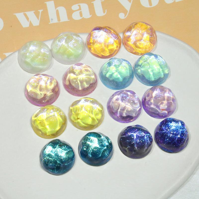 10 шт. Блестящие Геометрические Круглые Кабошоны Бусины для Поделок DIY Resin Art Плоская Основа Изготовление Украшений Украшения