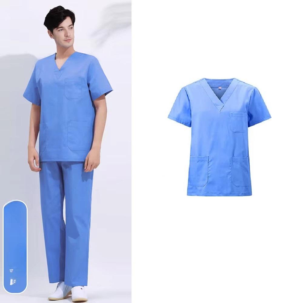 Одежда для ручной стирки Хирургические халаты Костюмы-сплиты Больничная хлопковая одежда для ручной чистки Операционные комбинезоны с короткими рукавами для мужчин и женщин