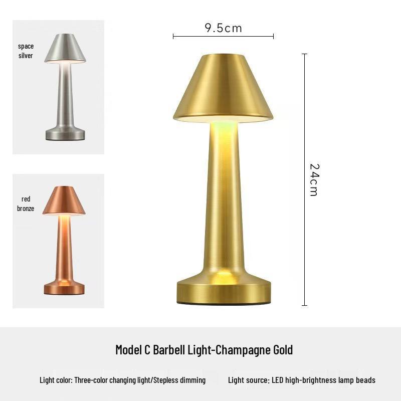 Retro LED Touch Table Lamp - USB Rechargeable for Bedside, Dining, Bar, and Desktop Atmosphere