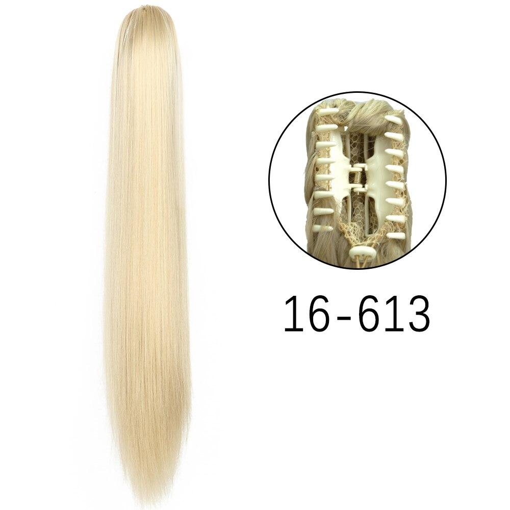 MISS WIG 24-дюймовый прямой хвостик для наращивания волос для женщин, черный, коричневый, из синтетического волокна, длинный конский хвост, шиньон